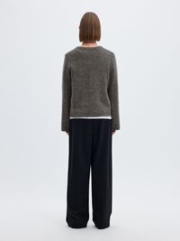 WOOL BLEND CARDIGAN, Medium Grey Melange, highres