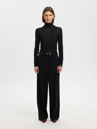 MERINO WOOL TURTLENECK, Black, highres
