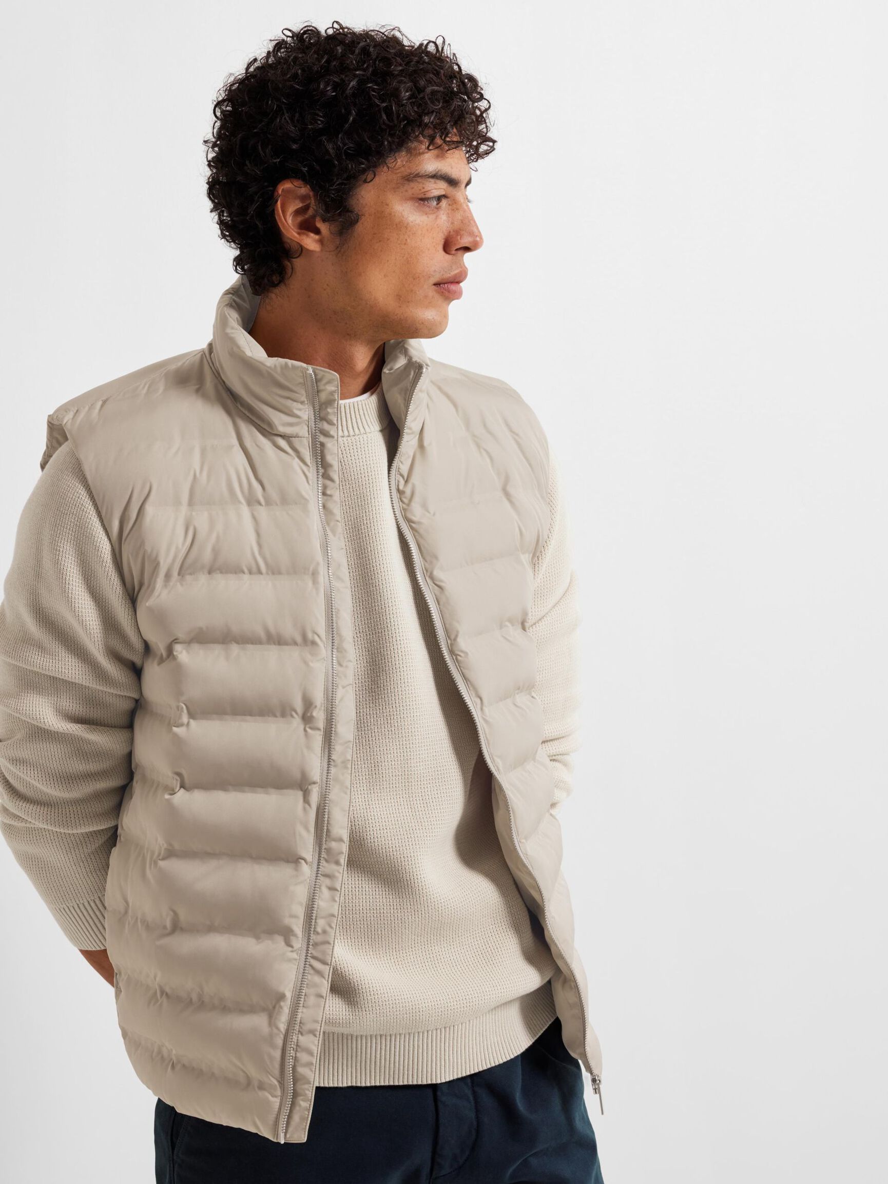 CREW NECK PULLOVER, Oatmeal, highres