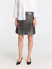 METALLIC LEDERMINIROCK, Silver, highres