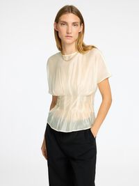 STRUCTURED SHORT SLEEVED TOP, Angora, highres
