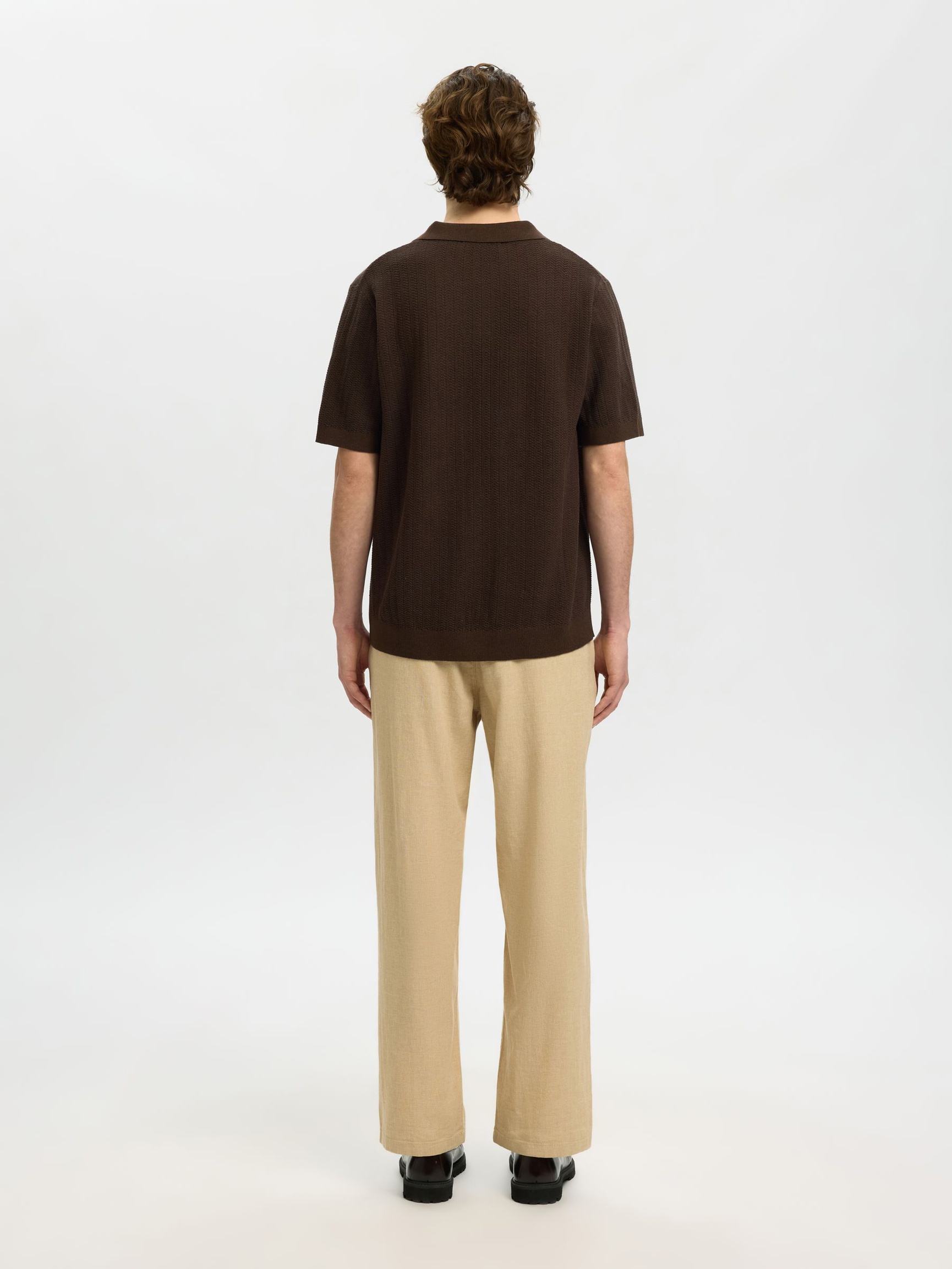 LINEN BLEND POLO SHIRT, Delicioso, highres
