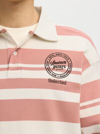 RELAXED FIT LANGARM-POLOSHIRT, Egret, highres