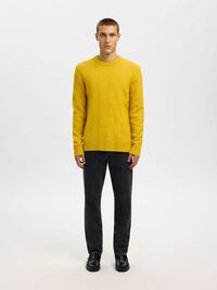 LONG-SLEEVED KNITTED JUMPER, Gold Flake, highres