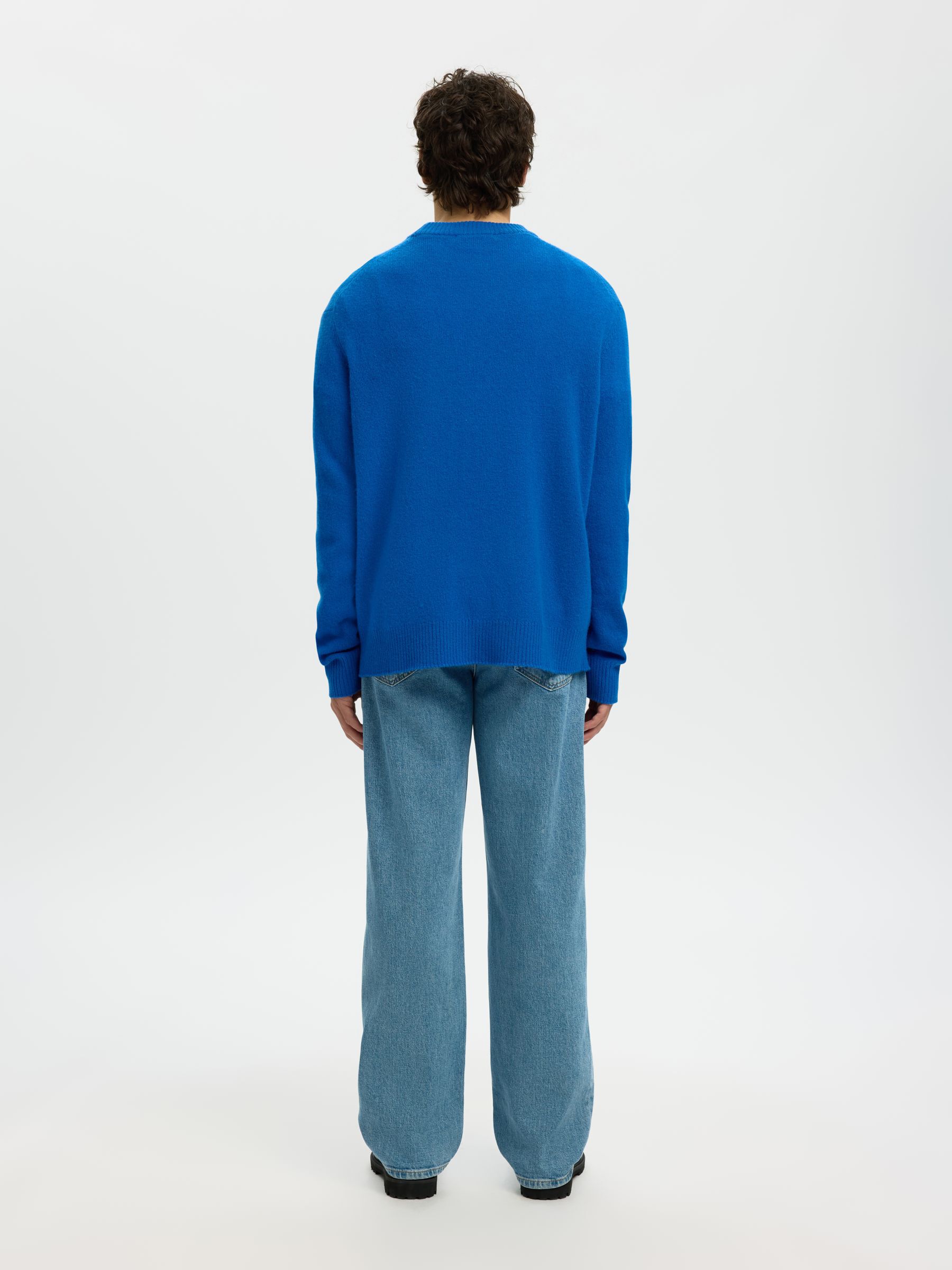100% WOOL JUMPER, Victoria Blue, highres