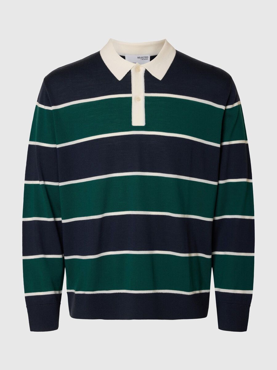 Selected 100% MERINOWOL POLO MET LANGE MOUWEN, Verdant Green, highres - 16098863_VerdantGreen_1209031_001.jpg