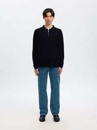 HALF-ZIP PULLOVER, Sky Captain, highres