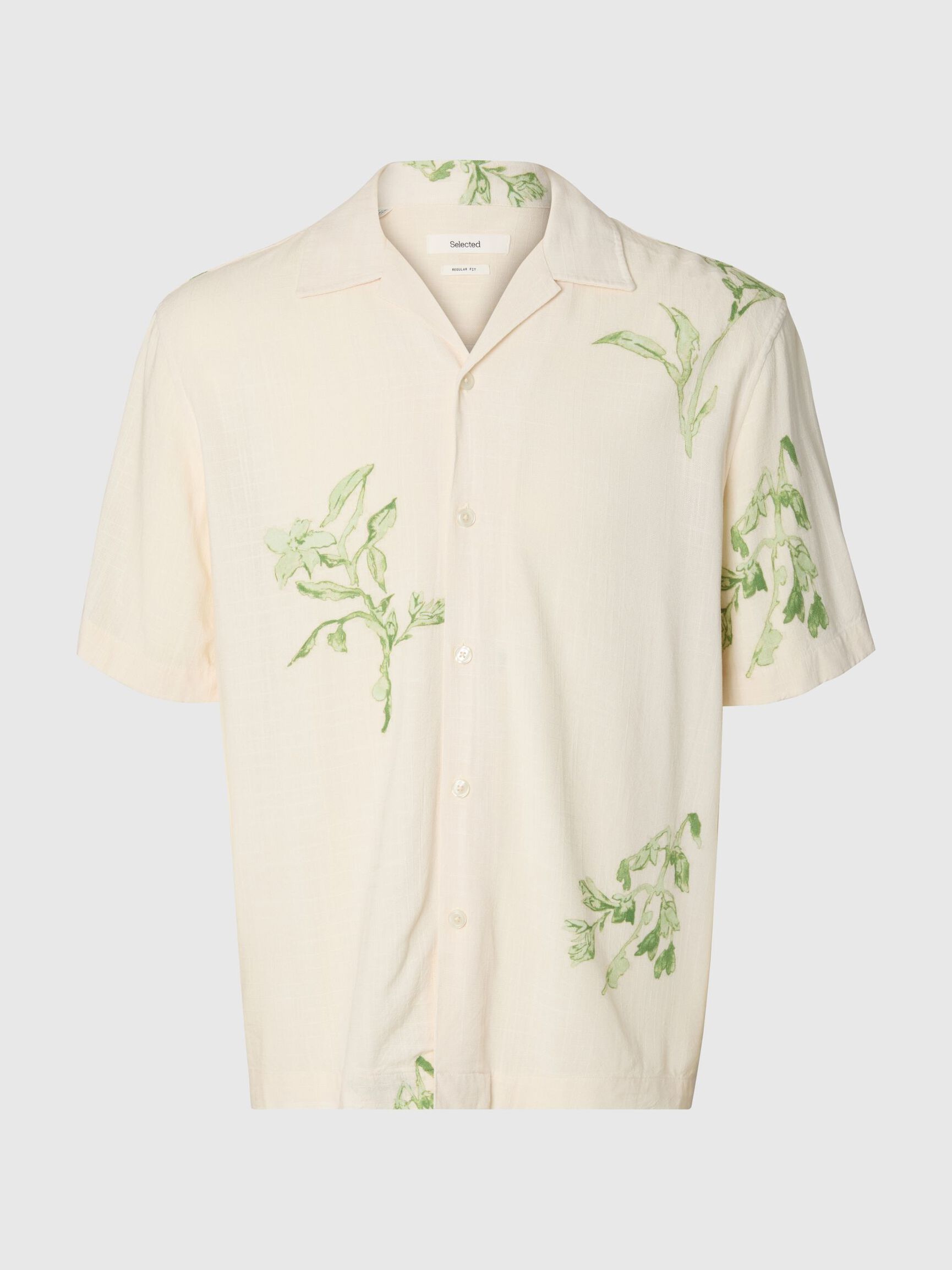 REGULAR FIT SHORT SLEEVED SHIRT, Egret, highres