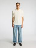 Selected ZIP UP POLO SHIRT, Egret, highres - 16096388_Egret_005.jpg