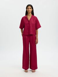 PRENDA DE MANGAS CORTAS CAMISA EN MEZCLA DE LINO, Anemone, highres