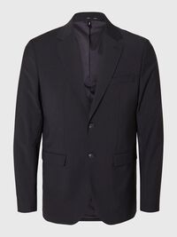 COUPE SLIM EN LAINE MÉLANGÉE BLAZER, Black, highres