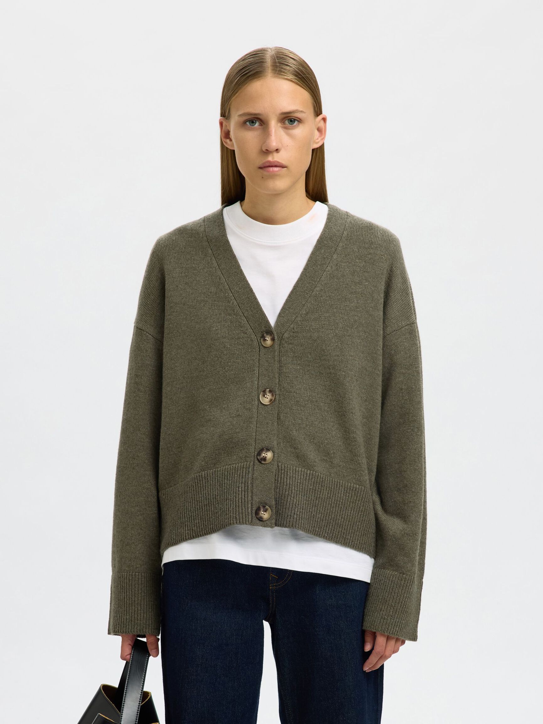 WOOL BLEND KNITTED CARDIGAN, Kalamata, highres