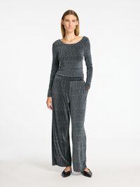 GLITTRIGT LÅNGÄRMAD TOPP, Black, highres