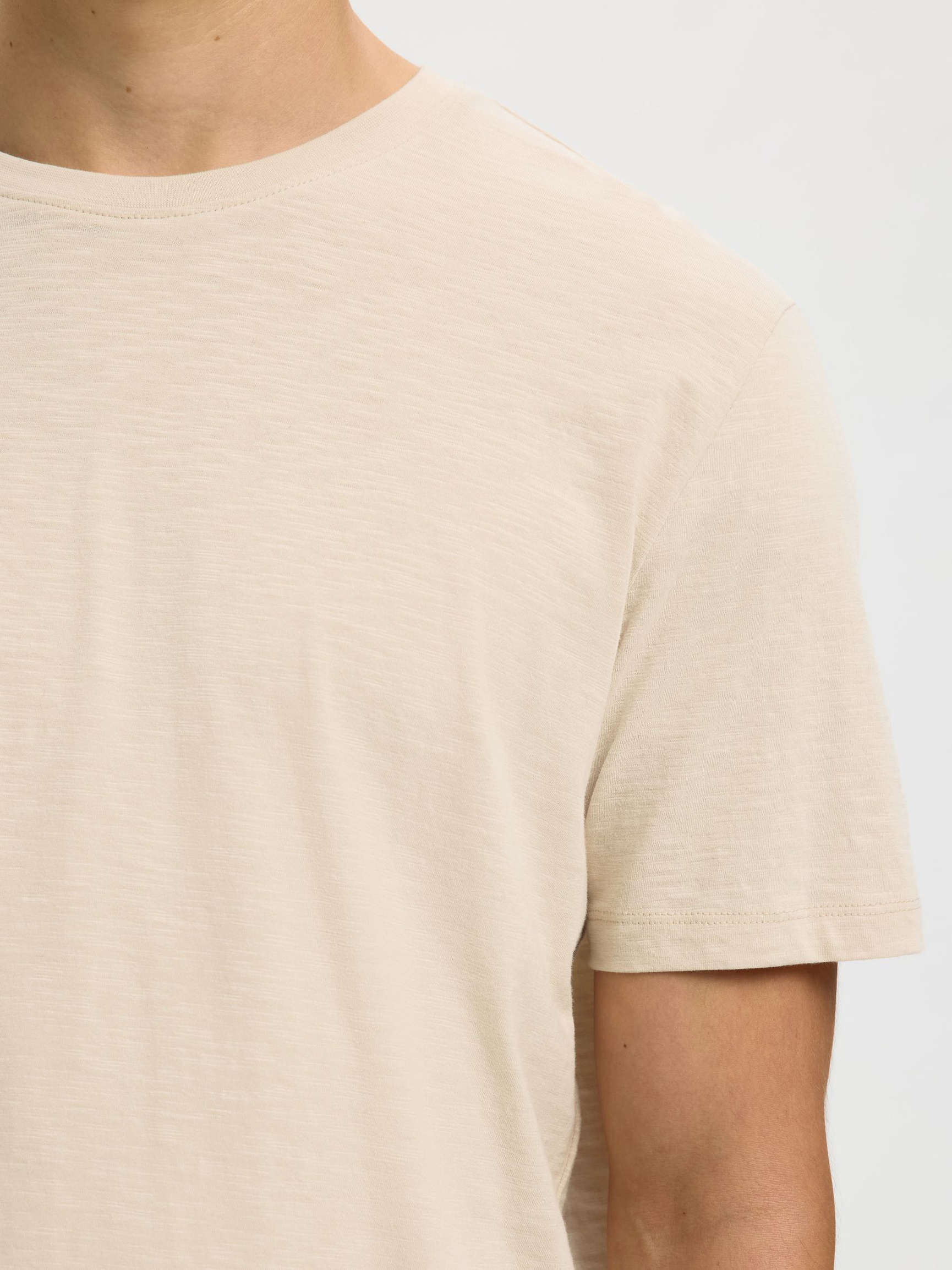 BOMULLS-SLUB T-SHIRT, Oatmeal, highres