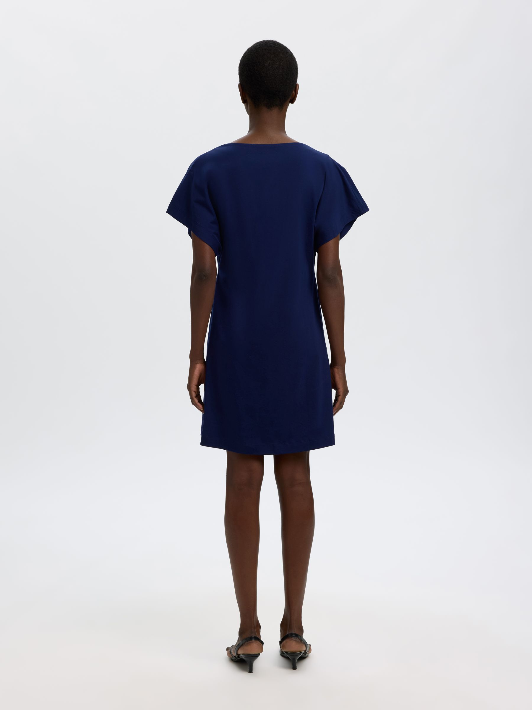 COTTON SHORT SLEEVED MINI DRESS, Ocean Cavern, highres