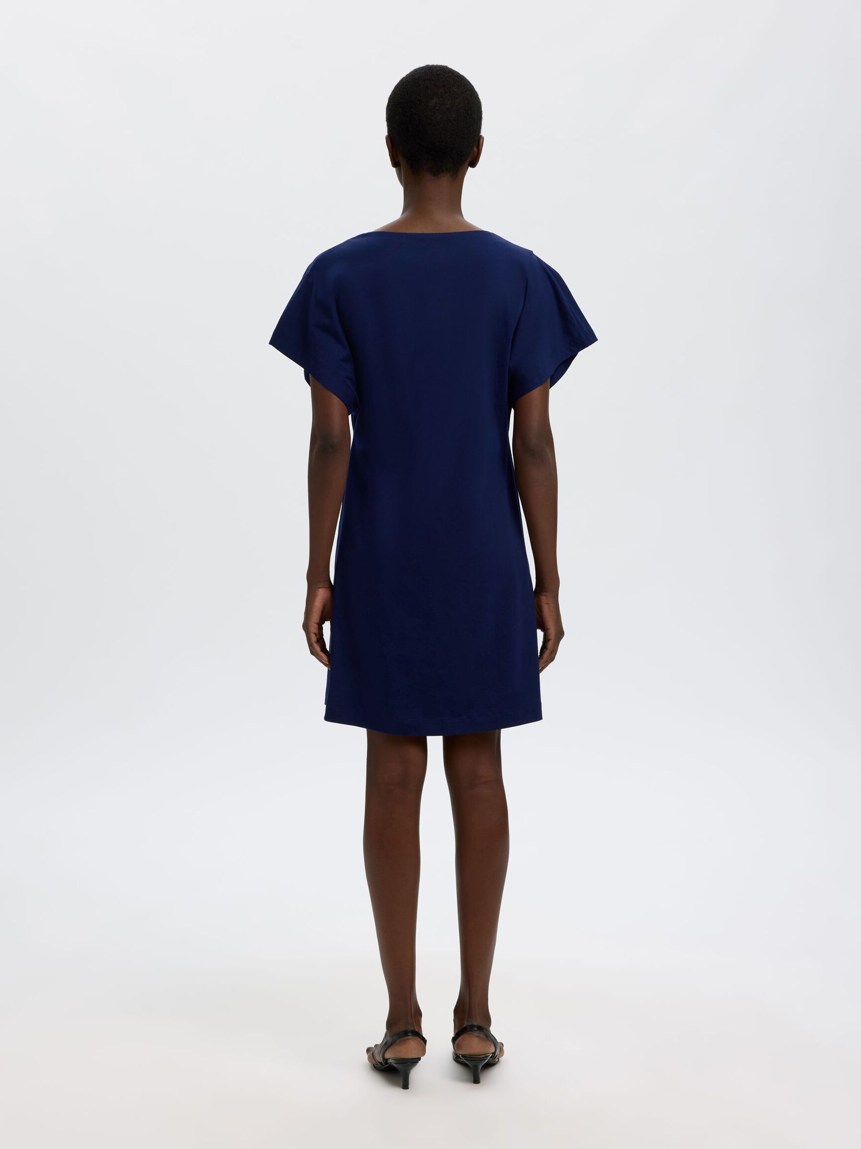 COTTON SHORT SLEEVED MINI DRESS, Ocean Cavern, highres