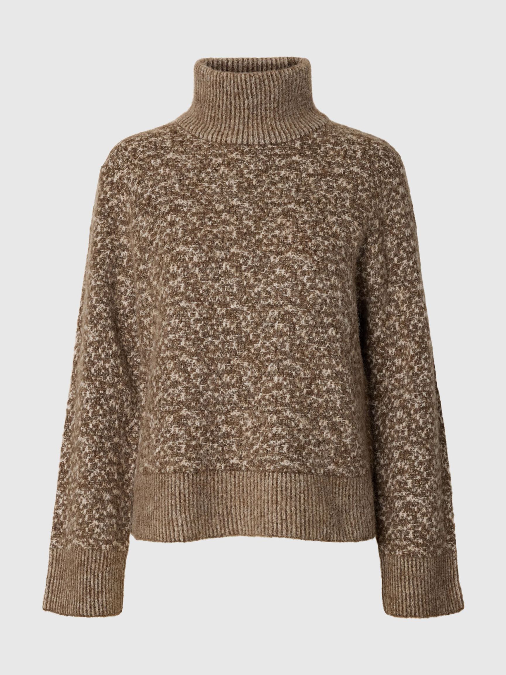 HIGH NECK KNITTED JUMPER, Dachshund, highres
