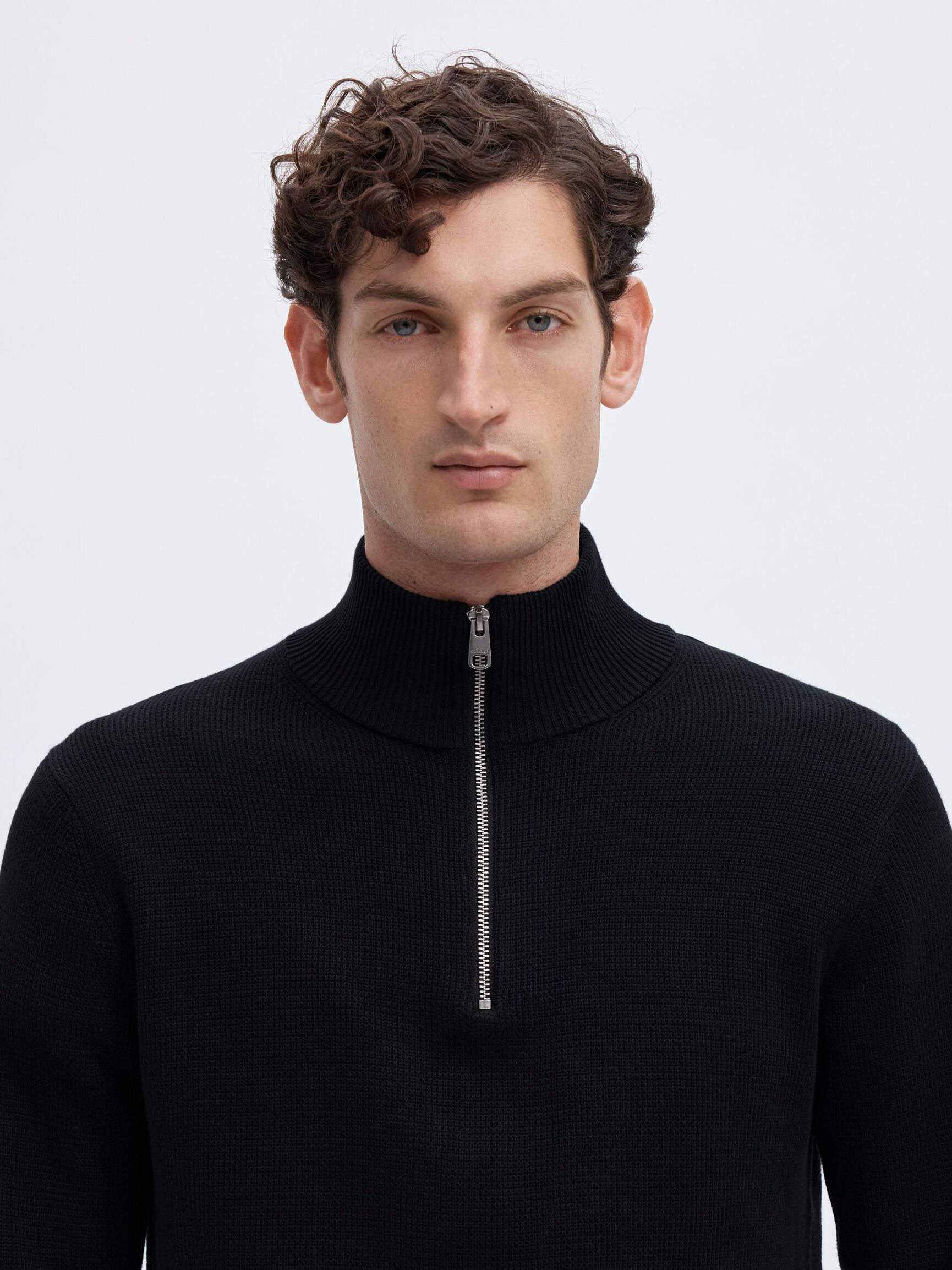 HALF-ZIP JUMPER, Anthracite, highres