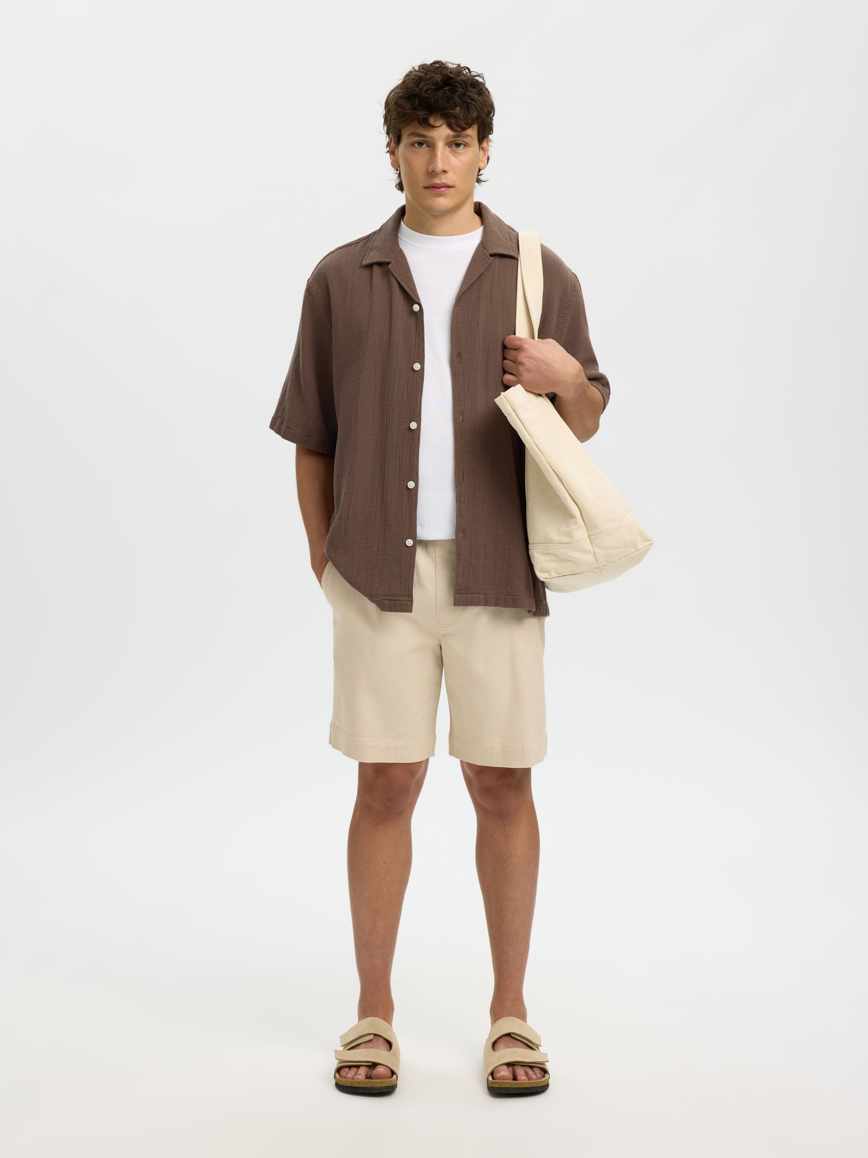 RELAXED FIT SHORT SLEEVED SHIRT, Chocolate Chip, highres
