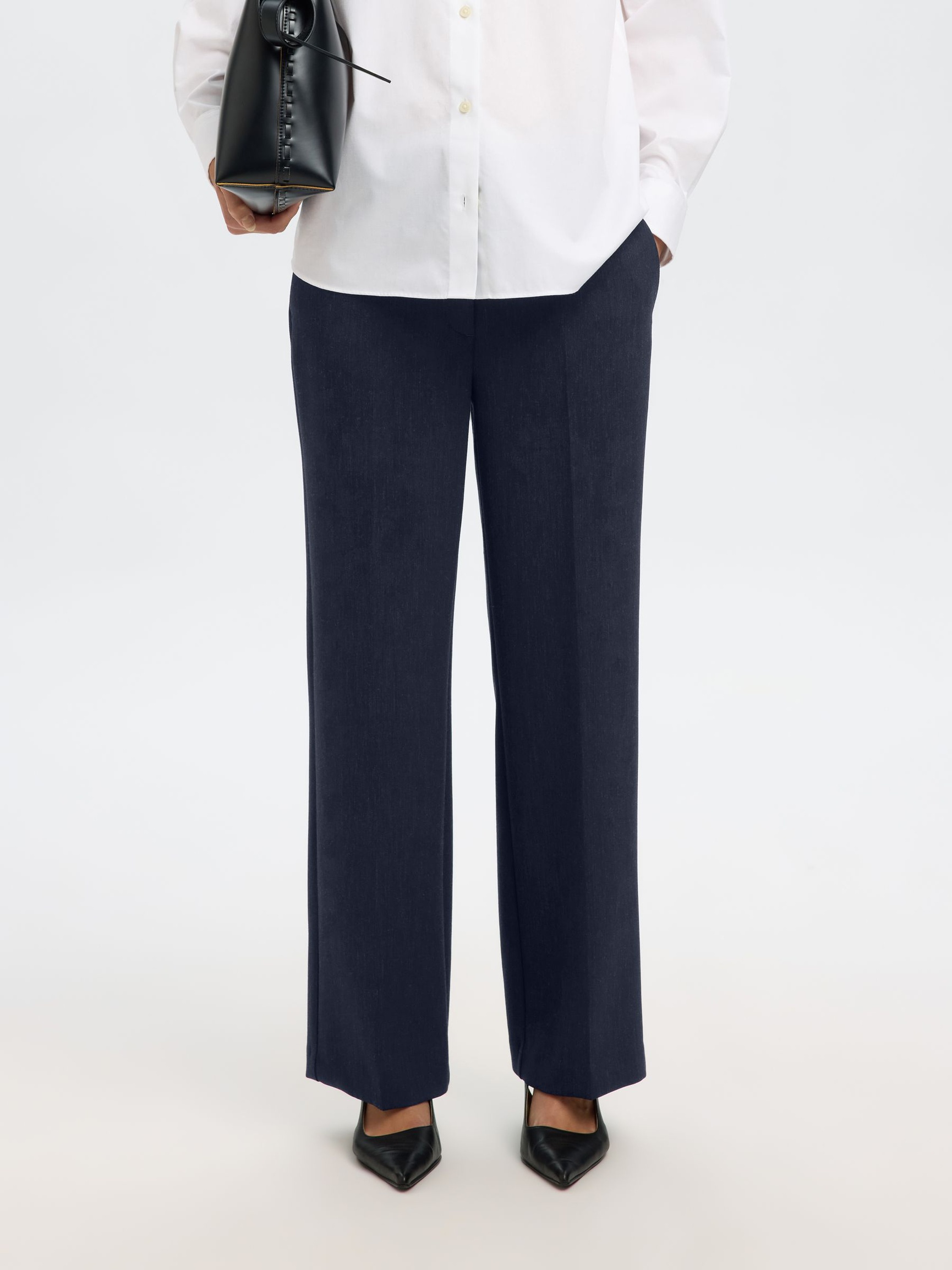VISCOSE MÉLANGÉE PANTALON À JAMBE AMPLE, Dark Sapphire, highres