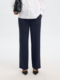 VISCOSE BLEND  WIDE-LEG TROUSERS, Dark Sapphire, highres