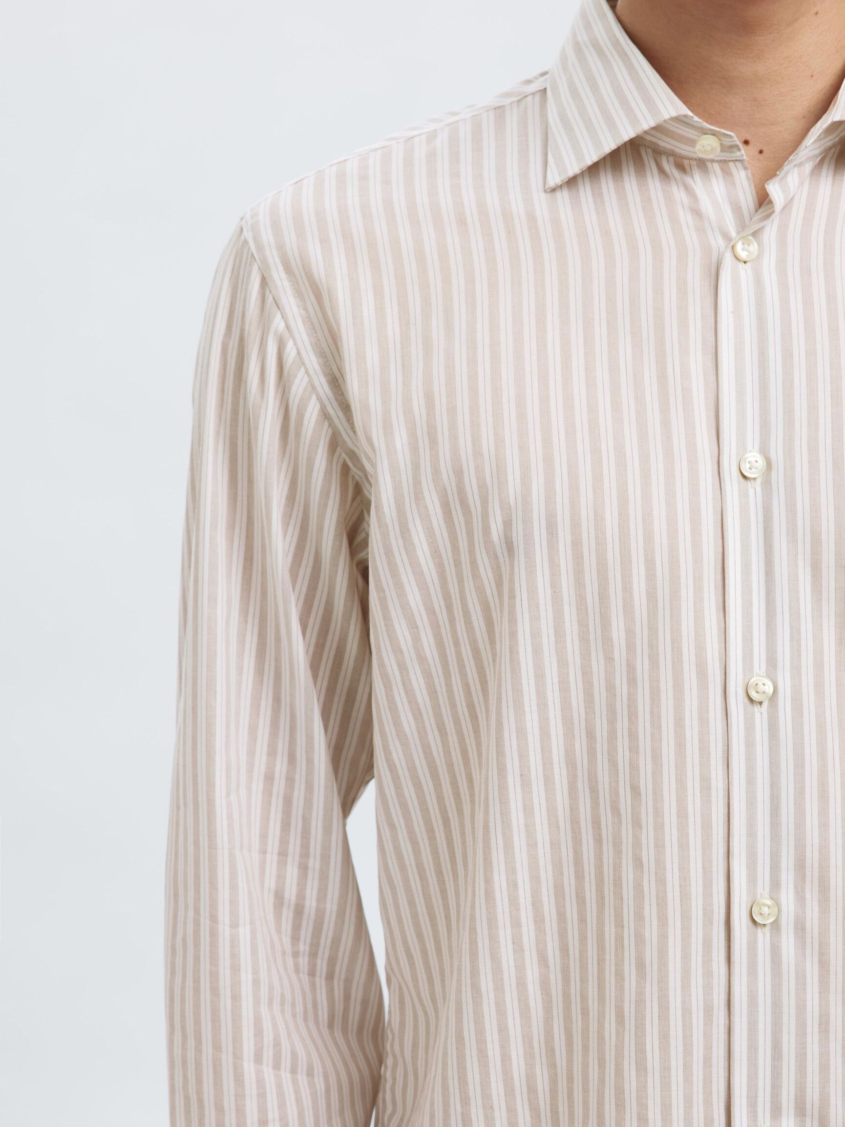 COTTON SLIM FIT SHIRT, Bright White, highres