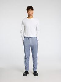 SLIM TAPERED LINEN BLEND TROUSERS, Cashmere Blue, highres