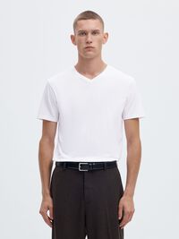V-NECK T-SHIRT, Bright White, highres