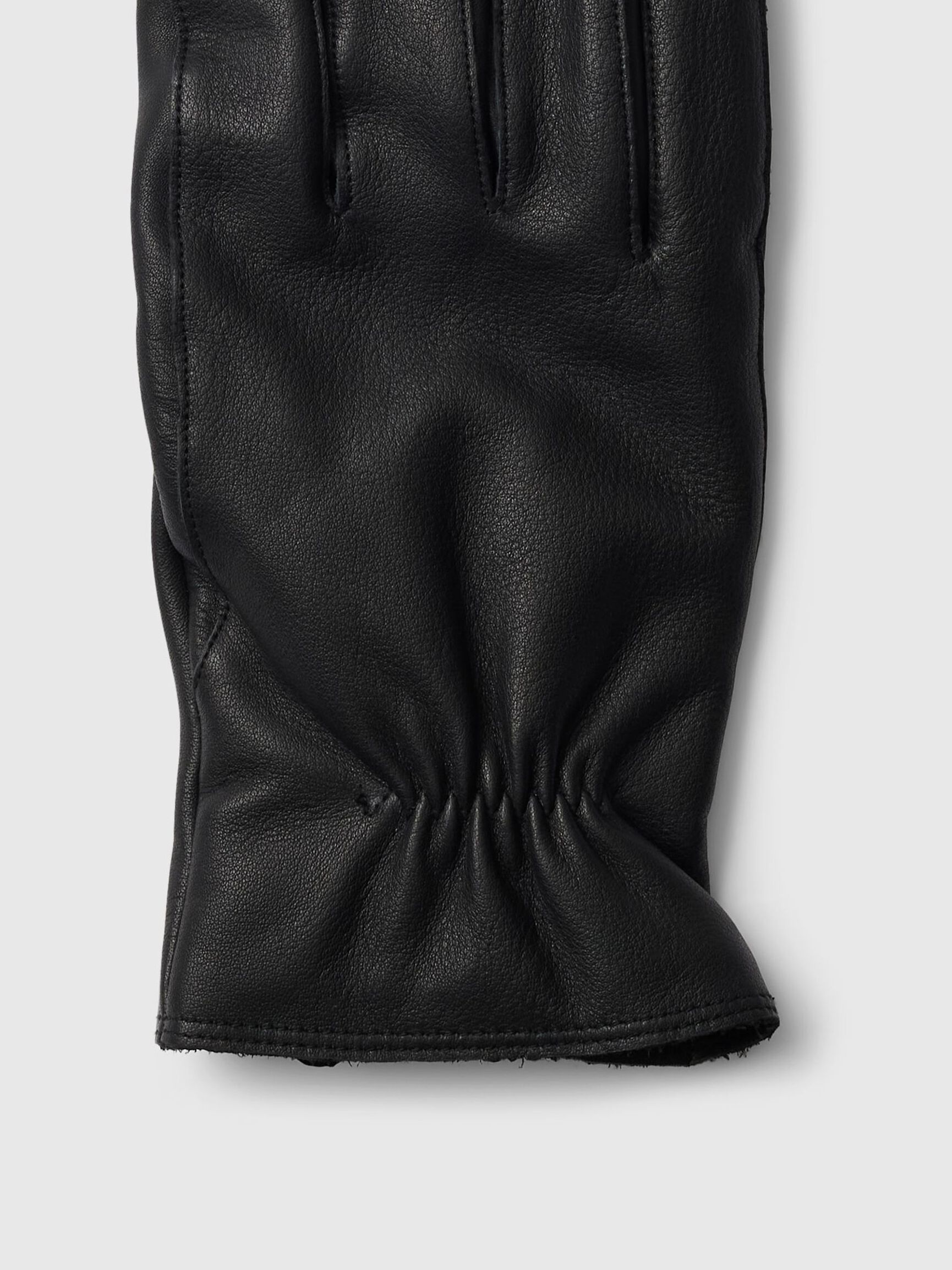LEATHER GLOVES, Black, highres