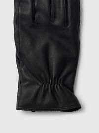 LEATHER GLOVES, Black, highres