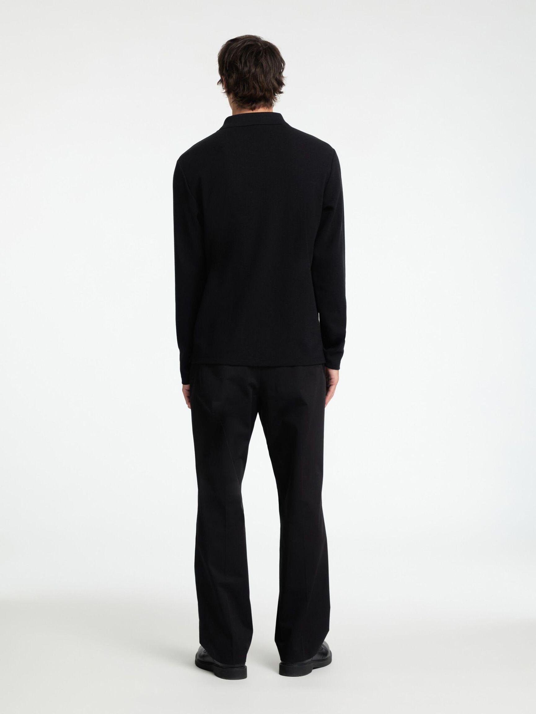 MANCHES LONGUES POLO, Black, highres