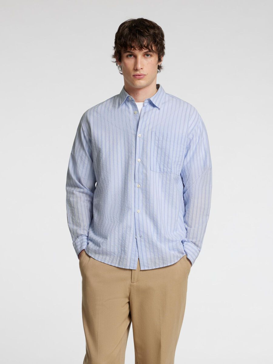 Selected SEERSUCKER OVERHEMD MET LANGE MOUWEN, Cashmere Blue, highres - 16096900_CashmereBlue_1165879_003.jpg