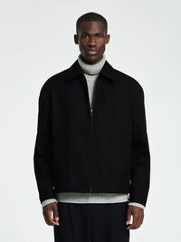 WATER REPELLENT SHORT JACKET, Black, highres