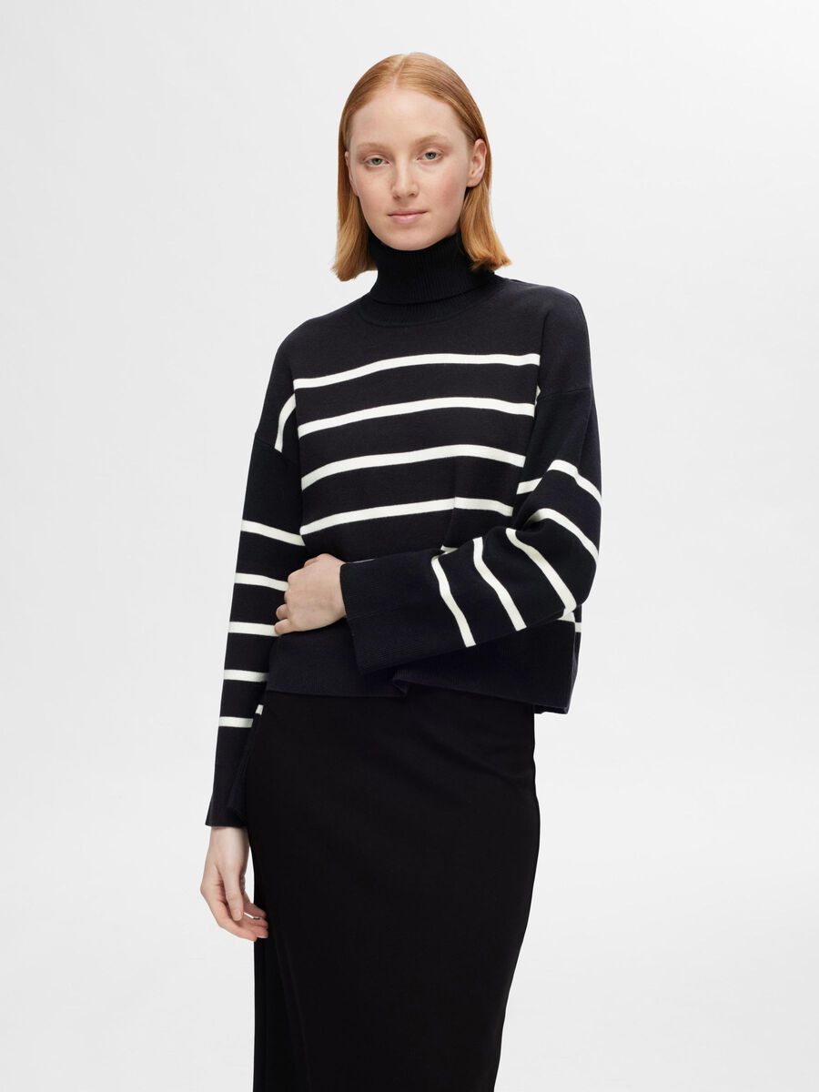 Selected VISCOSE MÉLANGÉE PULL EN MAILLE, Black, highres - 16094353_Black_1117368_003.jpg