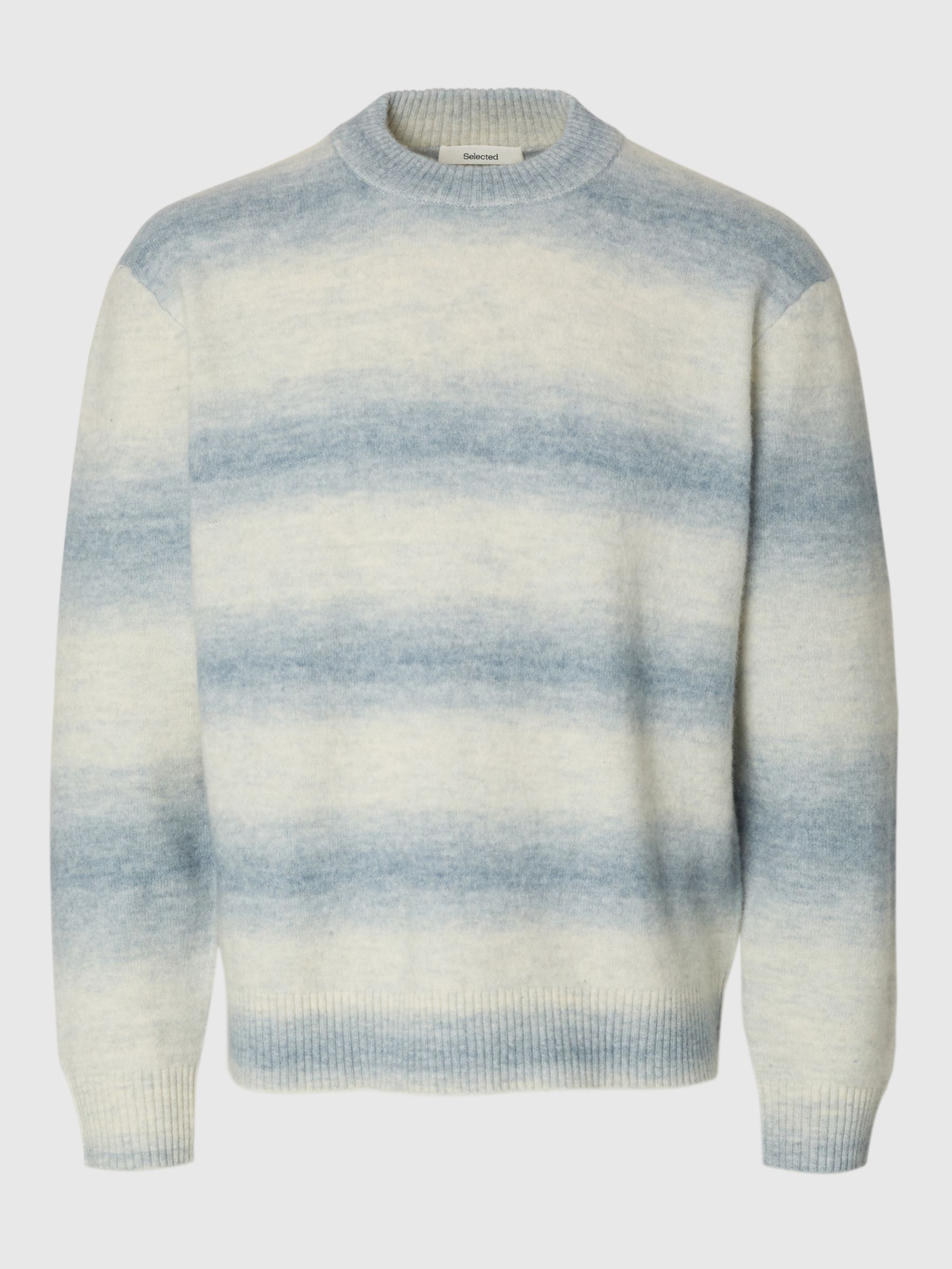 RELAXED FIT KNITTED PULLOVER, Dusty Blue, highres