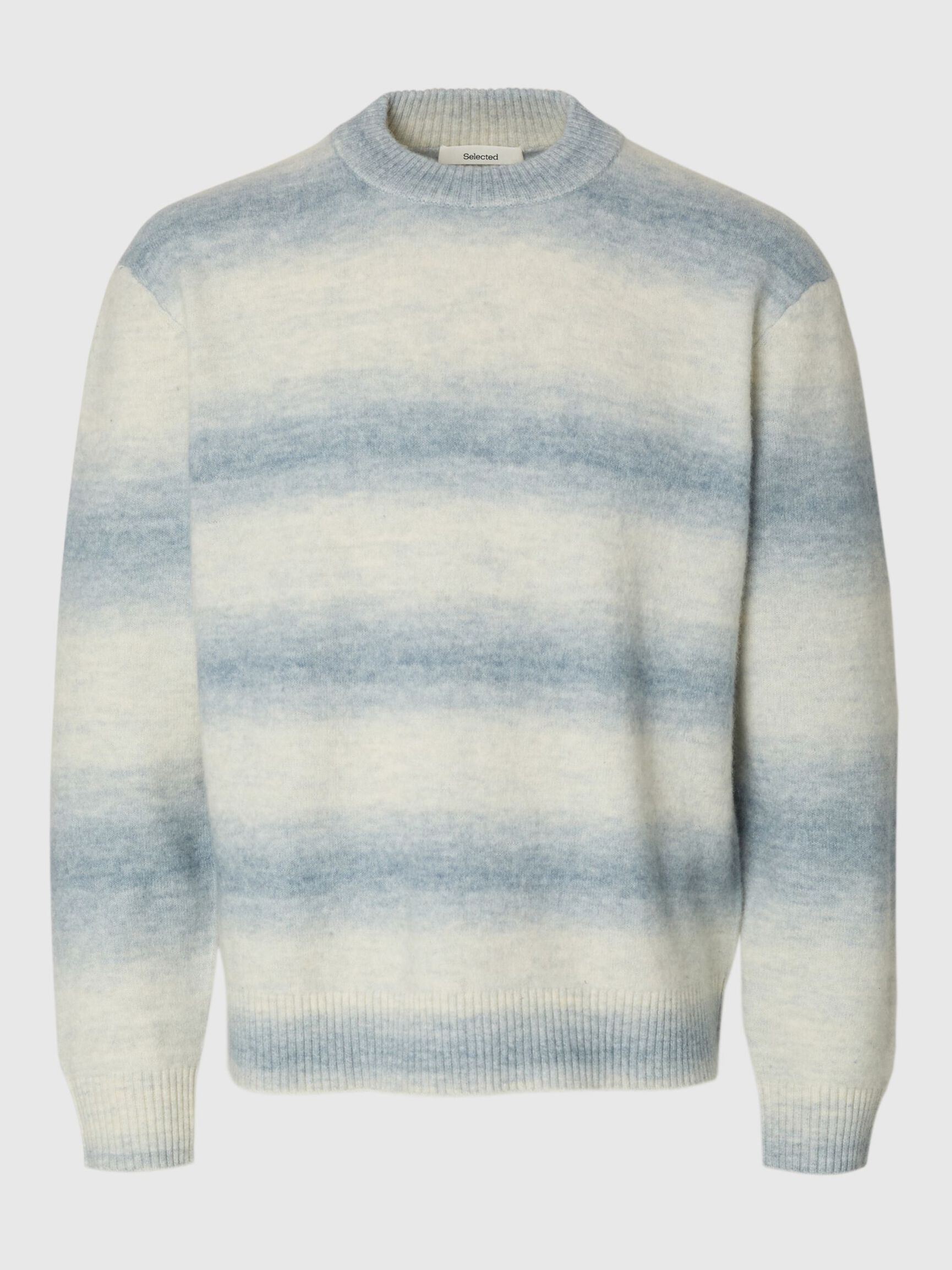 RELAXED FIT KNITTED PULLOVER, Dusty Blue, highres