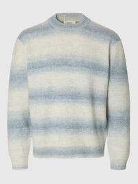 RELAXED FIT KNITTED PULLOVER, Dusty Blue, highres