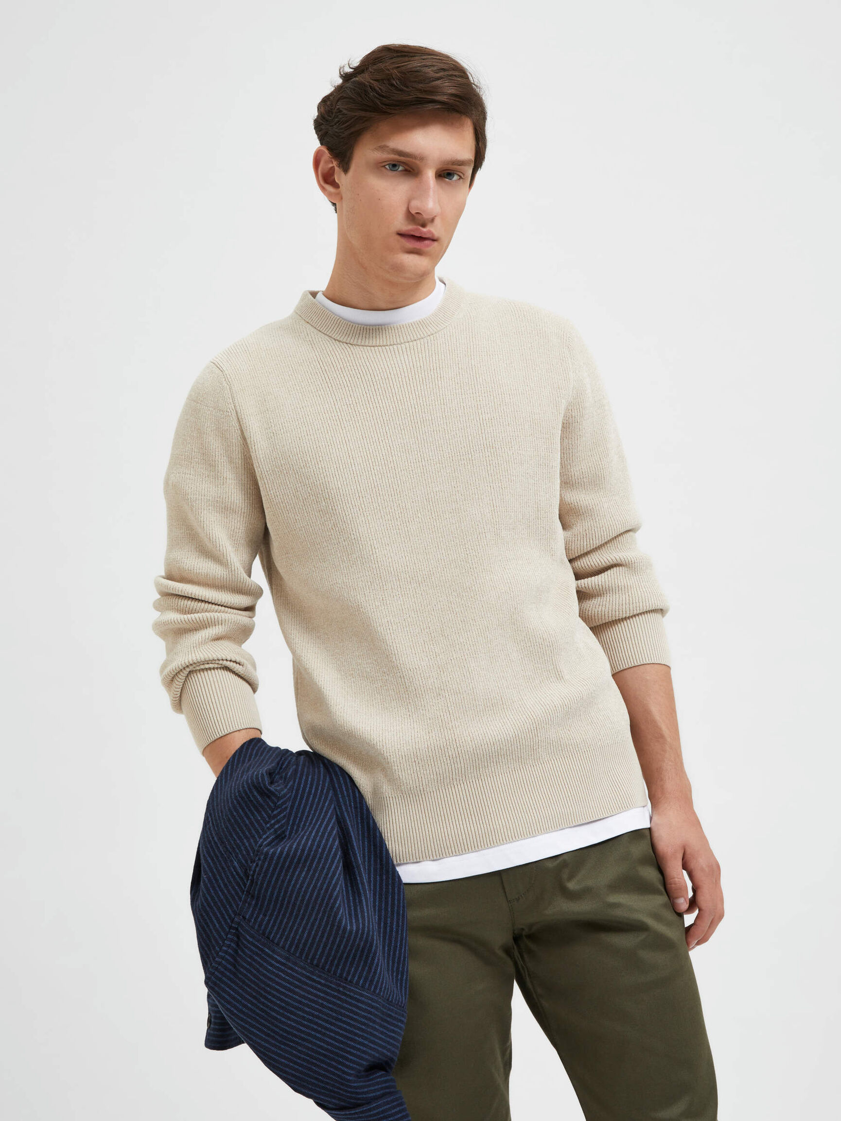 LONG SLEEVED JUMPER, Oatmeal, highres