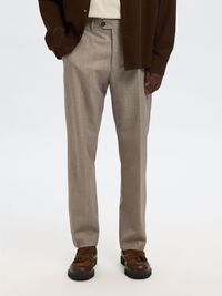 REGULAR FIT WOLLMIX ANZUGHOSE, Oatmeal, highres