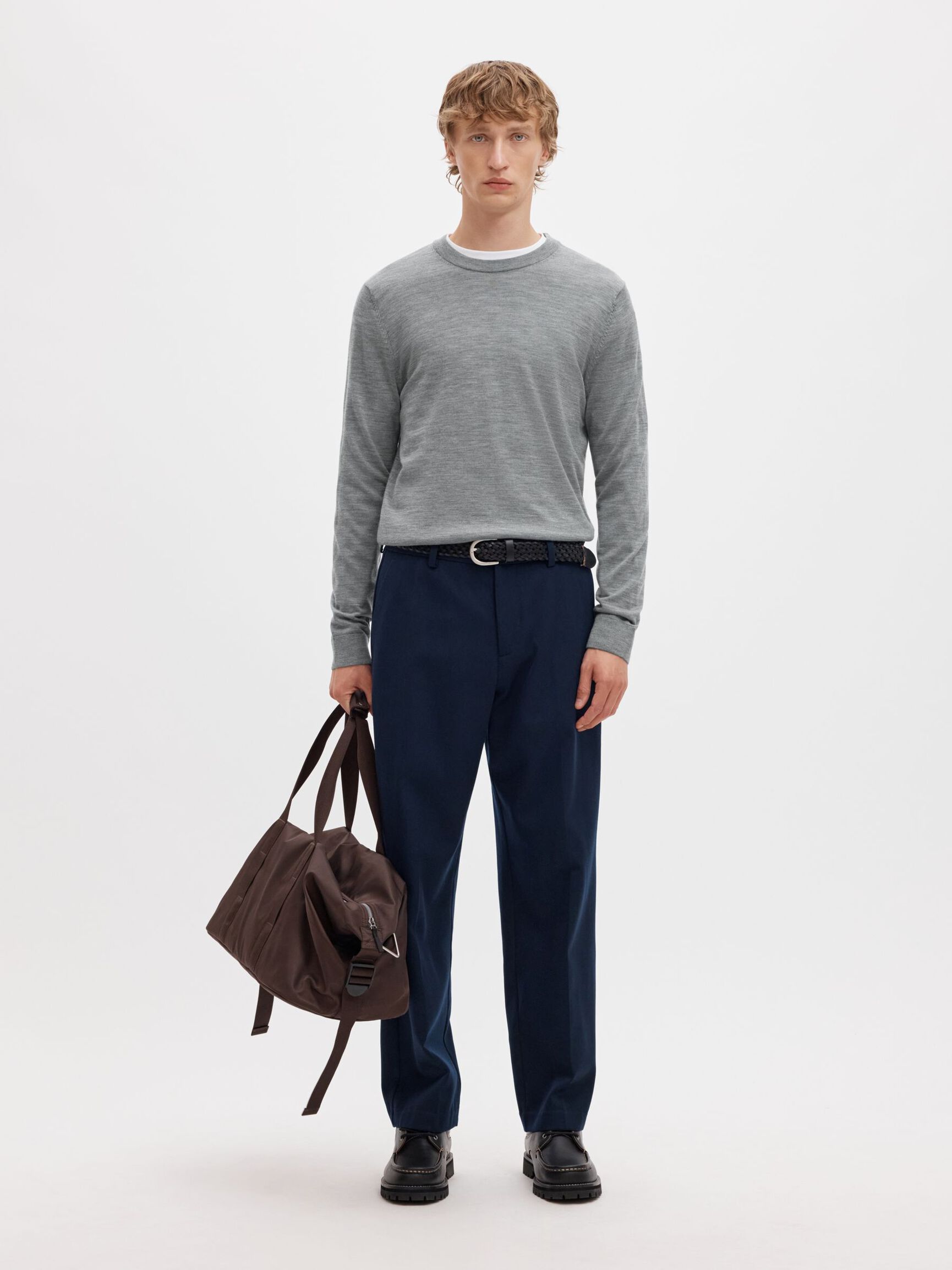 PULLOVER, Medium Grey Melange, highres