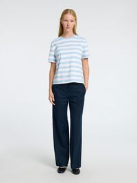 GESTREEPT BOXY T-SHIRT, Cashmere Blue, highres