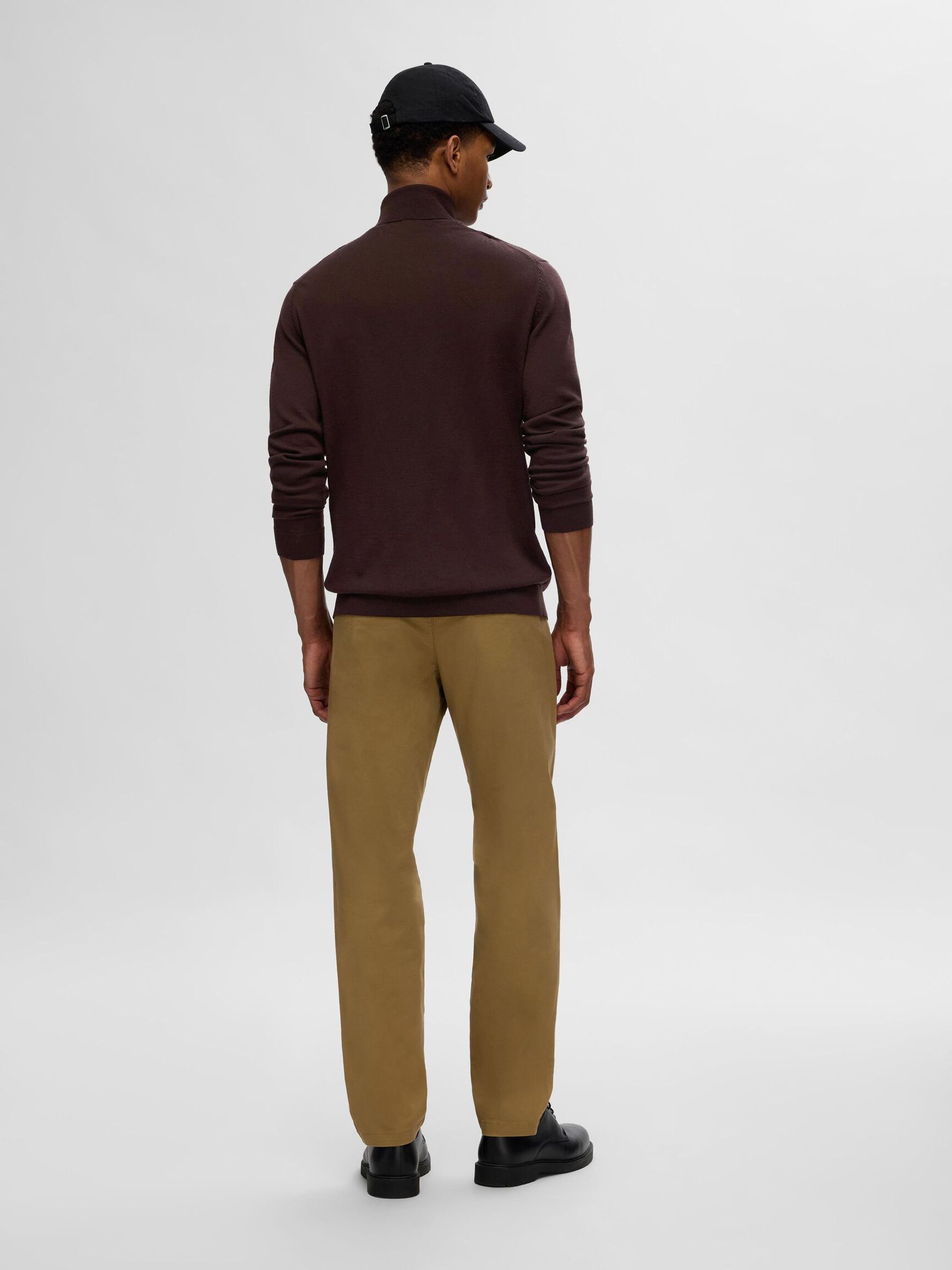 100% MERINOWOLL ROLLKRAGENPULLOVER, Chocolate Torte, highres