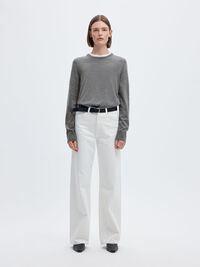 100% MERINO WOOL PULLOVER, Medium Grey Melange, highres