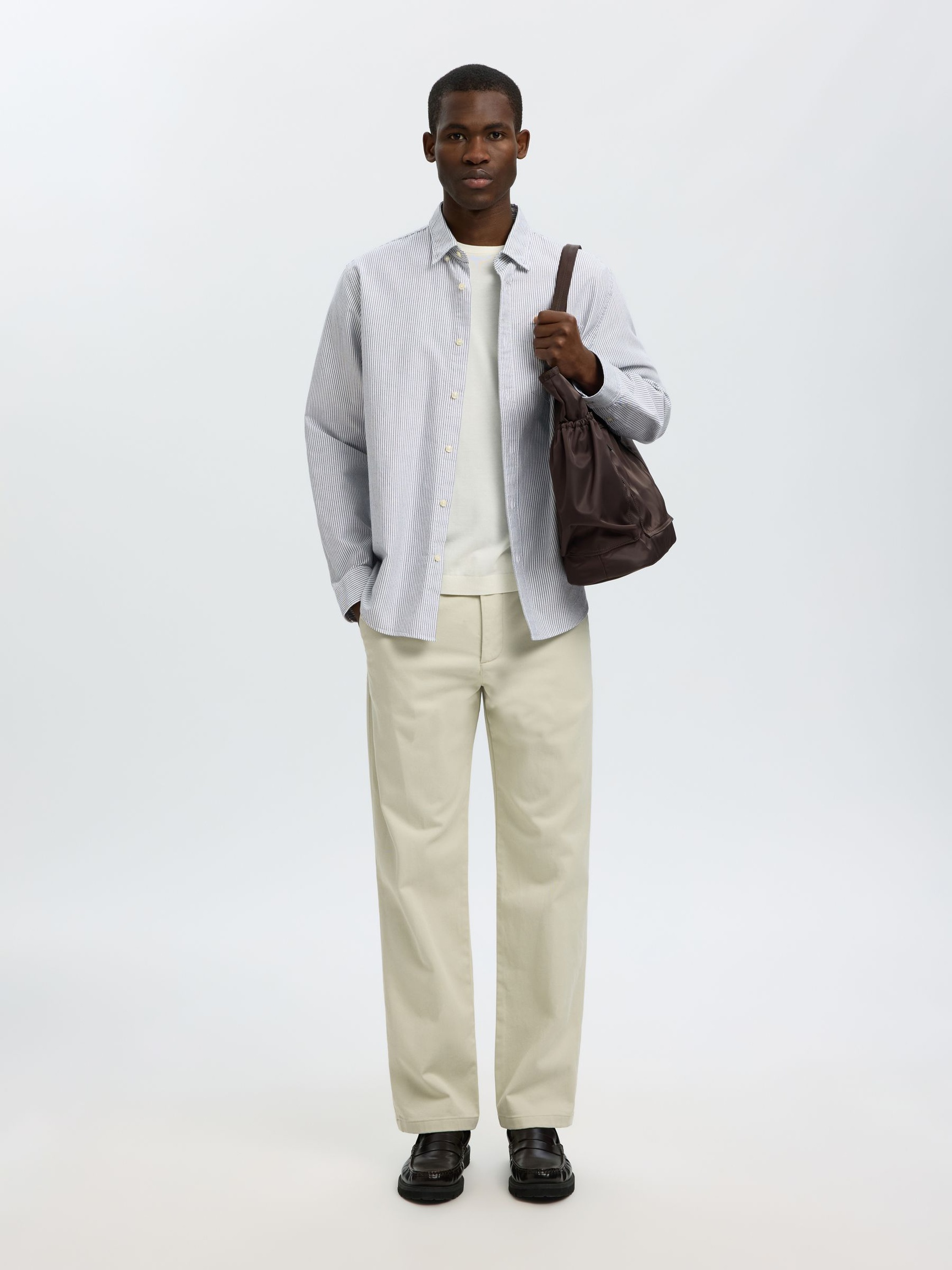 OXFORD LONG SLEEVED SHIRT, Bright White, highres