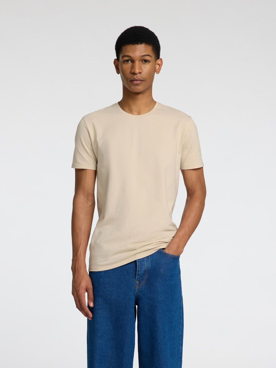 Selected 3-PACK COTTON T-SHIRT, Oatmeal, highres - 16094475_Oatmeal_1166116_003.jpg