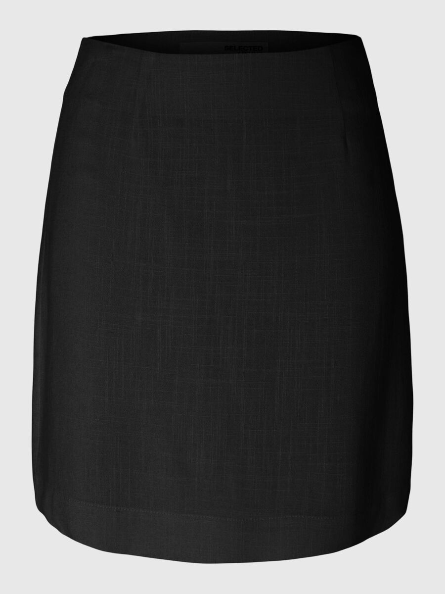 Selected VISCOSE MÉLANGÉE MINI-JUPE, Black, highres - 16093185_Black_001.jpg