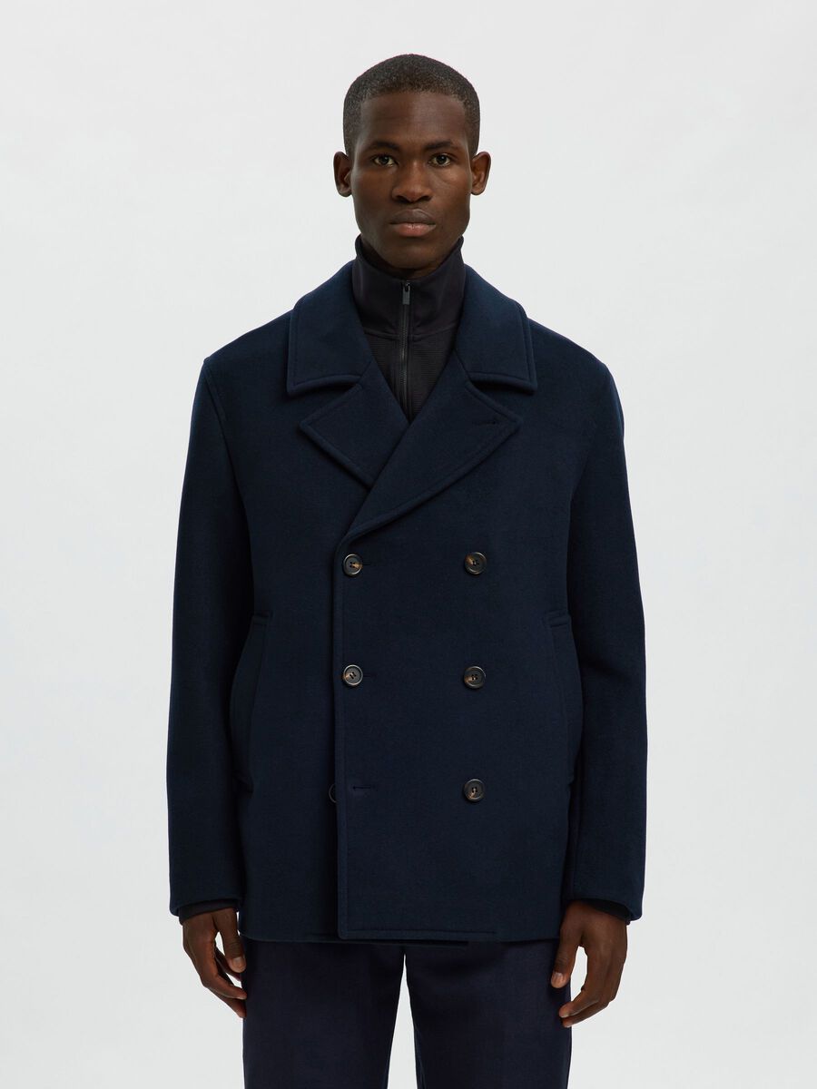 Product tile image - WOOL BLEND PEACOAT, Sky Captain | 16098265_SkyCaptain