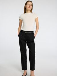 CROPPED TAPERED HOSE, Black, highres