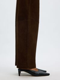 SUEDE BARREL FIT TROUSERS, Delicioso, highres