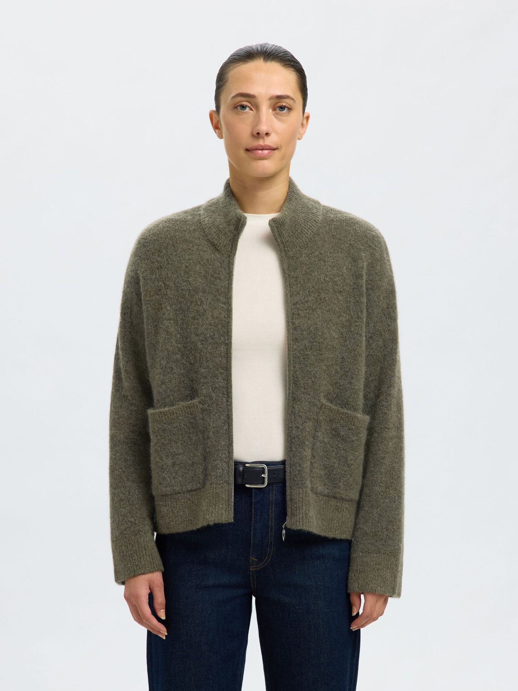 LAINE MÉLANGÉE CARDIGAN, Kalamata, highres